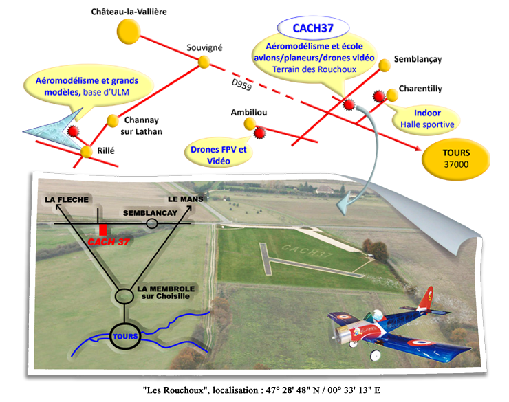 Plan d'accès aux terrains du CACH37